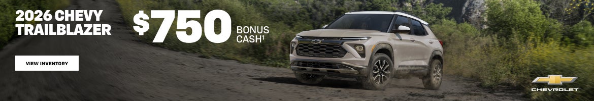 2026 Chevy Trailblazer.$750 Bonus Cash.